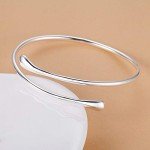 Silver Plated Shining Bangle Bracelet for You