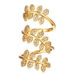 U7 Women's 18K Gold Leaf Knuckle Wrap Ring