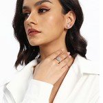 18K White Gold Plated Cubic Halo Ring