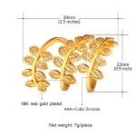 U7 Women's 18K Gold Leaf Knuckle Wrap Ring