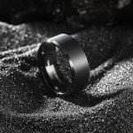 Men's 8mm Black Wedding Ring - Comfort Fit