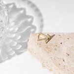 Gold Plated V-Shaped Huggie Earrings with Cubic Zirconia
