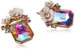 Betsey Johnson Floral Cluster Stone Earrings