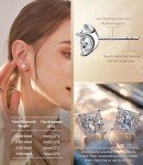 18K Gold Plated Princess Cut CZ Stud Earrings