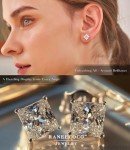 18K Gold Plated Princess Cut CZ Stud Earrings