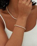 Elegant 14K Gold Plated Cubic Zirconia Tennis Bracelet