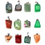 Mixed Stone Beads and Quartz Pendants Set