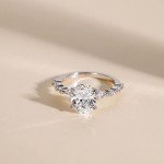 Elegant Sterling Silver Halo Engagement Ring, Size 7