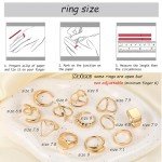 12PCS Gold Stackable Rings Set for Women