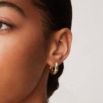 14K Gold Plated Chunky Open Hoop Earrings