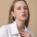 Chunky Gold Hoop Teardrop Earrings for Women