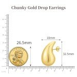 Chunky Gold Hoop Teardrop Earrings for Women