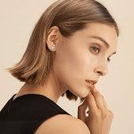 18K White Gold Princess Cut CZ Stud Earrings Set