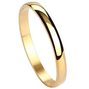 MILAKOO Women's Gold Oval Bangle Bracelet 8MM