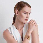 Hammered Gold Wide Cuff Bracelet for Women