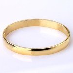 MILAKOO Women's Gold Oval Bangle Bracelet 8MM