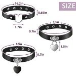6-Piece Heart Shaped Goth Leather Choker Set