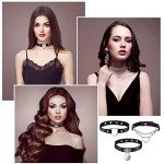 6-Piece Heart Shaped Goth Leather Choker Set