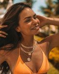 Gold Layered Coin Pendant Necklace for Women
