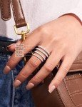 Moissanite Sterling Silver Wedding Band for Women