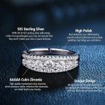 Eternity Ring Wedding Band for Women, 925 Silver
