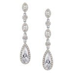 Elegant Long Pear-Shaped Crystal Drop Earrings