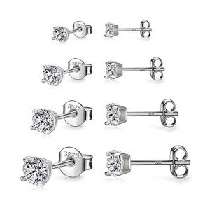 Sterling Silver Hypoallergenic Stud Earrings Set
