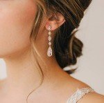 Elegant Long Pear-Shaped Crystal Drop Earrings