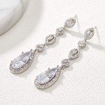 Elegant Long Pear-Shaped Crystal Drop Earrings