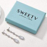 Elegant Long Pear-Shaped Crystal Drop Earrings