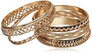 GUESS Gold 7-Piece Mixed Bangle Bracelet Set