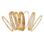 GUESS Gold 7-Piece Mixed Bangle Bracelet Set