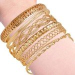 GUESS Gold 7-Piece Mixed Bangle Bracelet Set