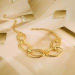 Chunky Gold Cable Link Pendant Necklace for Women
