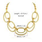 Chunky Gold Cable Link Pendant Necklace for Women