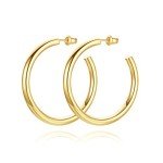 Gold Plated Chunky Hoop Earrings for Women