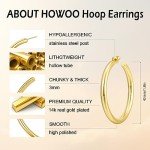 Gold Plated Chunky Hoop Earrings for Women