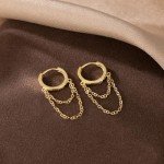925 Sterling Silver Tassel Hoop Earrings for Women