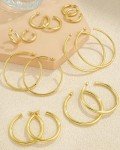 Gold Plated Chunky Hoop Earrings for Women