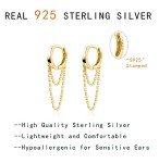 925 Sterling Silver Tassel Hoop Earrings for Women