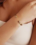 14K Gold Plated Adjustable Bangle Bracelet for Women