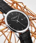 Stuhrling Original Men's Black Leather Dress Watch