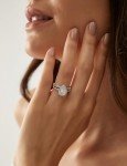 Elegant Teardrop CZ Sterling Silver Bridal Ring Set