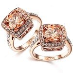 Yellow Cubic Zirconia Topaz Ring in Rose Gold