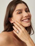 Elegant Teardrop CZ Sterling Silver Bridal Ring Set