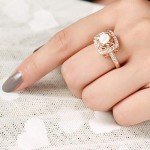 Yellow Cubic Zirconia Topaz Ring in Rose Gold