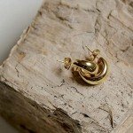 PAVOI 14K Gold Plated Thick Dome Huggie Earrings