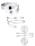 Stylish Silver Arm Cuff Bangle Set for Women