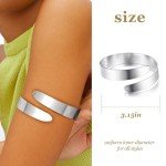 Stylish Silver Arm Cuff Bangle Set for Women