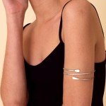 Stylish Silver Arm Cuff Bangle Set for Women
